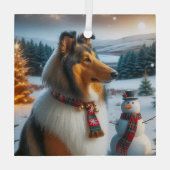 Collie Holiday Glas Ornament (Achterkant)