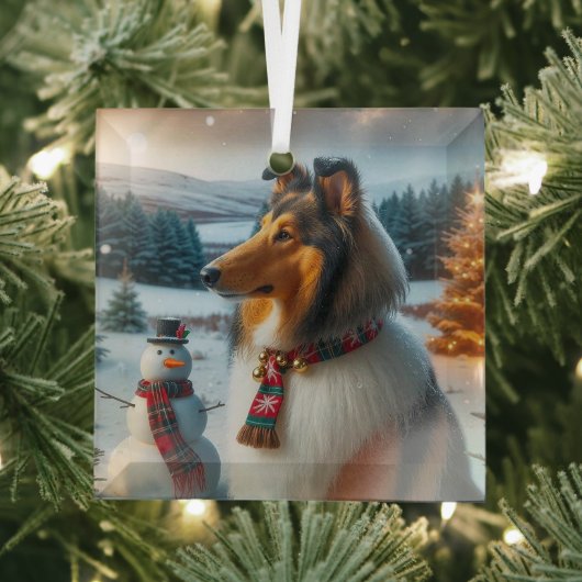 Collie Holiday Glas Ornament (Insitu)