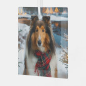 Collie Holiday Glas Ornament (Voorkant links)
