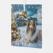 Collie Holiday Glas Ornament (Voorkant links)