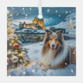 Collie Holiday Glas Ornament (Voorkant)