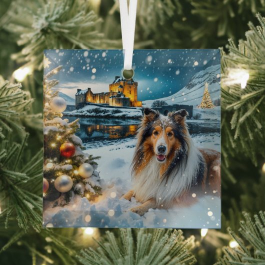 Collie Holiday Glas Ornament (Insitu)