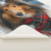 Collie Holiday  Sherpa Blanket Deken (3/4)