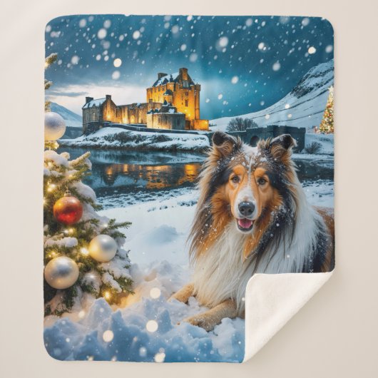 Collie Holiday  Sherpa Deken (Voorkant)