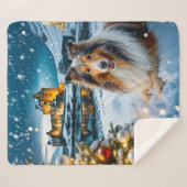 Collie Holiday  Sherpa Deken (Voorkant (horizontaal))