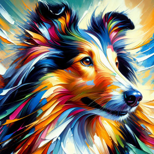Collie hond acrylprint Kleurrijk Levendig Legpuzzel