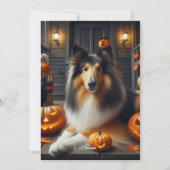 Collie hond Halloween voor kinderen  Feestdagenkaart (Achterkant)