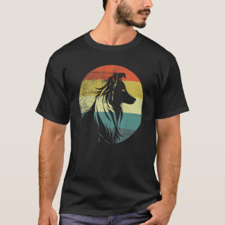 Collie hond retro stijl t-shirt