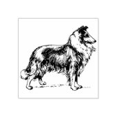 Collie hond rubber stempel (Afrduk)