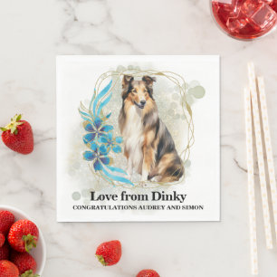 Collie-honden Huwelijksservetten Met Honden Foto Servet