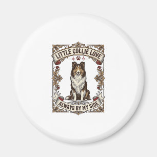 Collie-hondliefhebber T-shirt met vintage graveerw Magneet