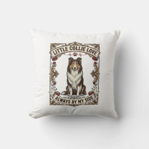 Collie-hondliefhebbers T-shirt met vintage gravure Kussen