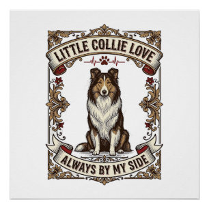 Collie-hondliefhebbers T-shirt met vintage gravure Perfect Poster