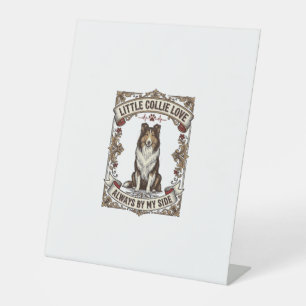 Collie-hondliefhebbers T-shirt met vintage gravure Reclamebord Met Voetstuk