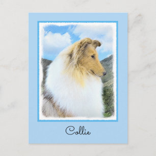 Collie in bergen (ruw) Schilderen - Dog Art Briefkaart