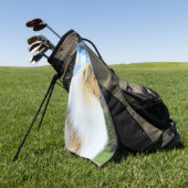 Collie in bergen (ruw) Schilderen - Dog Art Golfhanddoek (Groen)