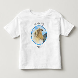 Collie in bergen (ruw) Schilderen - Dog Art Kinder Shirts