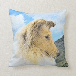 Collie in bergen (ruw) Schilderen - Dog Art Kussen