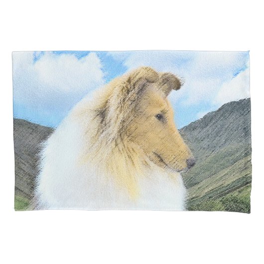 Collie in bergen (ruw) schilderen - Dog Art Kussensloop (Voorkant)