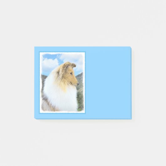 Collie in bergen (ruw) Schilderen - Dog Art Post-it® Notes (Voorkant)