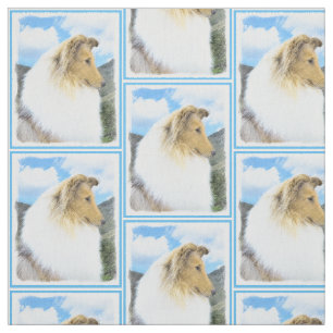 Collie in bergen (ruw) Schilderen - Dog Art Stof