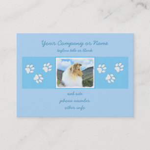 Collie in bergen (ruw) Schilderen - Dog Art Visitekaartje