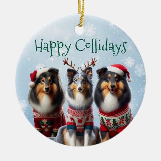 Collie Kerst Ornamenten (Voorkant)