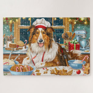 Collie Kerstbakken: Festieve Kerstmis Legpuzzel