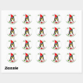 Collie kerstcadeaus ronde sticker (Vel)