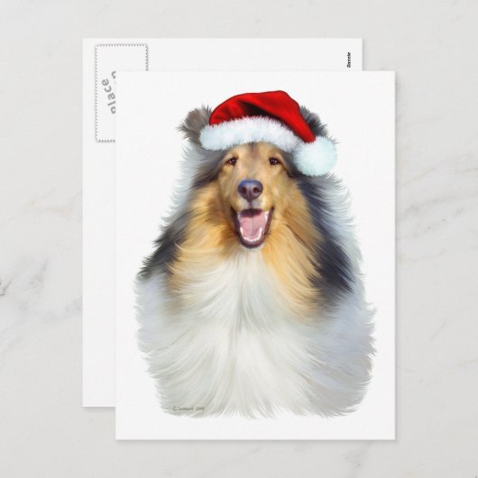 Collie Kerstkerstkerstkerstkerstkerstkerstkerstker Feestdagenkaart (Voorkant / Achterkant)