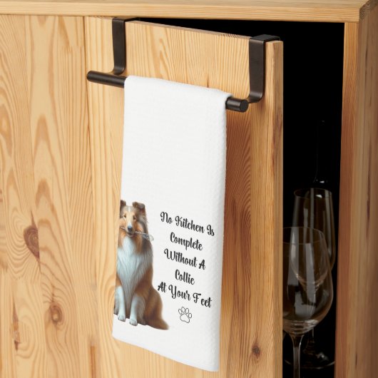 Collie keukenhanddoek (Derde Gevouwen)