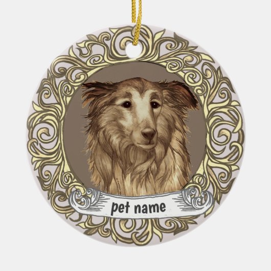 Collie Loving Memory-hanger Keramisch Ornament (Voorkant)