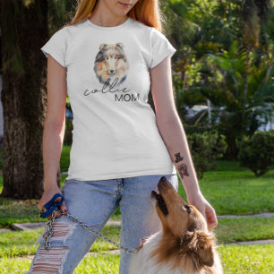 Collie Moeder Cute Watercolor Hond Liefhebber  T-shirt