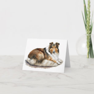 Collie op tapijtblanco Wenskaart – Elegant Dog Kaart