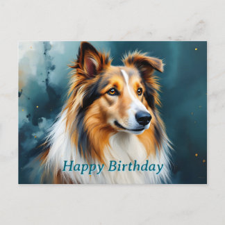 Collie Portret Gelukkig Verjaardag Briefkaart