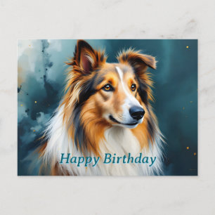 Collie Portret Gelukkige Verjaardag Briefkaart