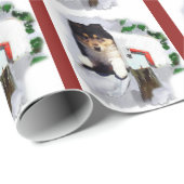 Collie Puppy Kerstbrievenbus Cadeaupapier (Rol Hoek)