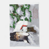 Collie Puppy Kerstbrievenbus Theedoek (Verticaal)