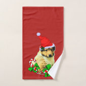 Collie Puppy Kerstmis Bad Handdoek (Handdoek)