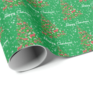 Collie Rough Dog Kerstmis Holiday Green Cadeaupapier