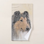 Collie (Rough) Peinture - Cute Original Chien Art (Serviette à main)