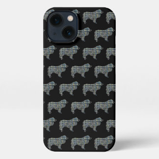 Collie Ruw Hond Leuk Silhouet Raster Zwart iPhone 13 Hoesje