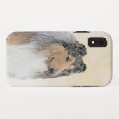 Collie (ruw) schilderen - Cute Original Dog Art Case-Mate iPhone Case (Achterkant (horizontaal))