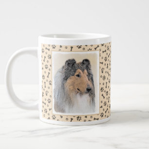 Collie (ruw) schilderen - Cute Original Dog Art Extra Grote Beker