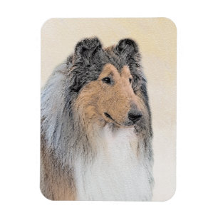 Collie (ruw) schilderen - Cute Original Dog Art Magneet