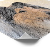 Collie (ruw) schilderen - Cute Original Dog Art Poster (Hoek)