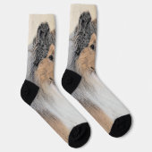 Collie (ruw) schilderen - Cute Original Dog Art Sokken (Rechts)