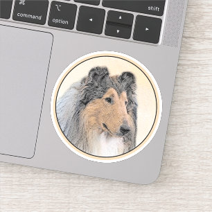 Collie (ruw) schilderen - Cute Original Dog Art Sticker