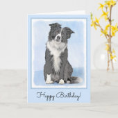 Collie-schilderingen aan de rand - Originele Dog A Kaart (Gele Bloem)