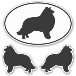 Collie Silhouettes Hondenras Vinyl Sticker Set